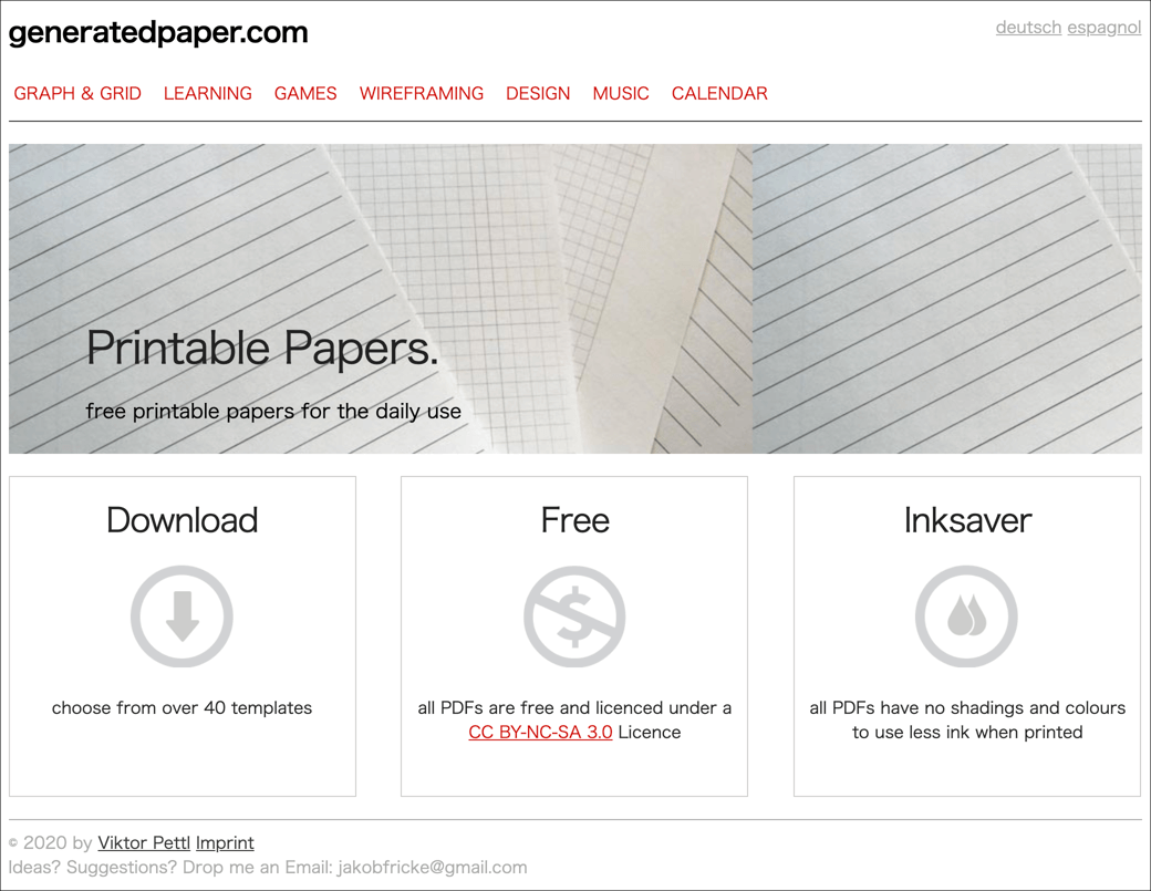 generatedpaper テンプレート印刷できる