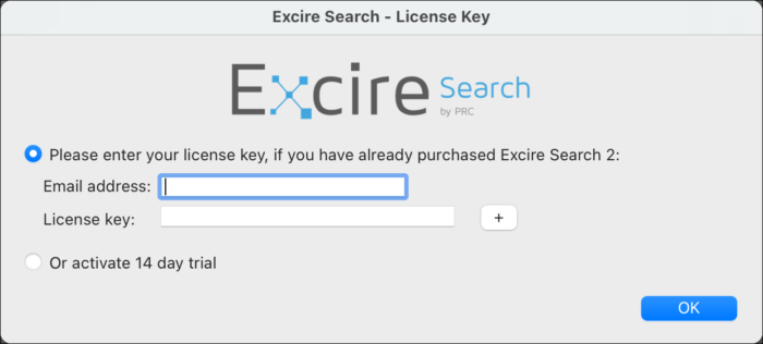 Excire Search 2のライセンス認証